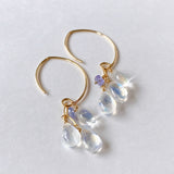 rainbow moonstone and tanzanite earrings