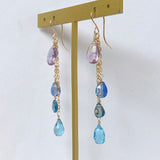 Ametrine and blue natural stone earrings 