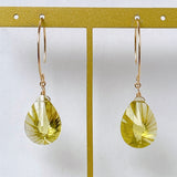 Large lemon quartz single earrings B 