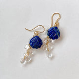 lapis lazuli and herkimer quartz earrings 