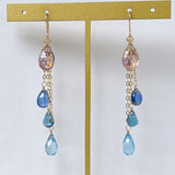 Ametrine and blue natural stone earrings 