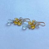 Green amethyst and heliodor bouquet earrings 