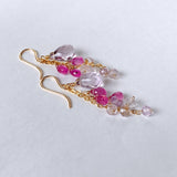 Pink amethyst, ruby, and ametrine Sharashara earrings