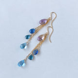 Ametrine and blue natural stone earrings 