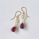 ruby and ethiopian opal earrings 