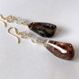 Large garden quartz and oil-in perkimer quartz earrings