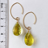 Large lemon quartz single earrings B 