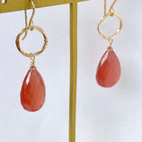 Rhodochrosite ring earrings from Peru 