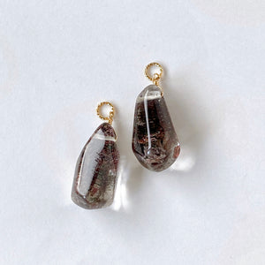 Large garden quartz earring charm