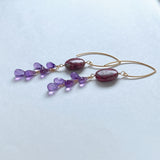 thulite and amethyst earrings