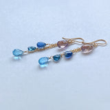 Ametrine and blue natural stone earrings 