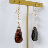 Large garden quartz and oil-in perkimer quartz earrings