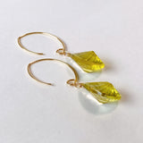 Large lemon quartz single earrings B 