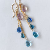 Ametrine and blue natural stone earrings 