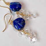 lapis lazuli and herkimer quartz earrings 