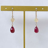 ruby and ethiopian opal earrings 