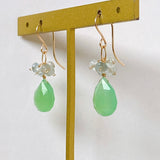 chrysoprase and aquamarine bouquet earrings 