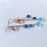 Ametrine and blue natural stone earrings 