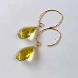 Large lemon quartz single earrings B 