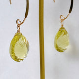 Large lemon quartz earrings A 