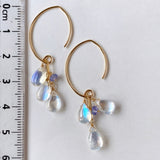 rainbow moonstone and tanzanite earrings