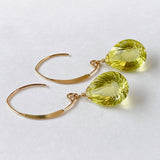 Large lemon quartz earrings A 