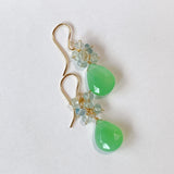 chrysoprase and aquamarine bouquet earrings 