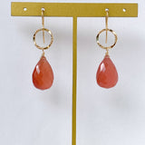 Rhodochrosite ring earrings from Peru 