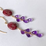 thulite and amethyst earrings