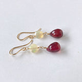 ruby and ethiopian opal earrings 