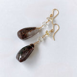 Large garden quartz and oil-in perkimer quartz earrings