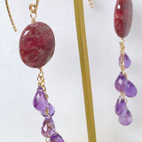 thulite and amethyst earrings