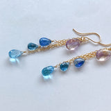 Ametrine and blue natural stone earrings 