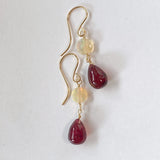 ruby and ethiopian opal earrings 