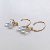 rainbow moonstone and tanzanite earrings