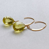 Large lemon quartz earrings A 