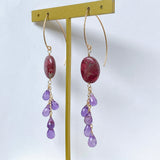 thulite and amethyst earrings