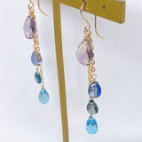 Ametrine and blue natural stone earrings 