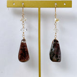 Large garden quartz and oil-in perkimer quartz earrings