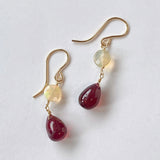 ruby and ethiopian opal earrings 