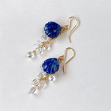 lapis lazuli and herkimer quartz earrings 