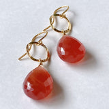 Rhodochrosite ring earrings from Peru 