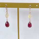 ruby and ethiopian opal earrings 