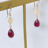 ruby and ethiopian opal earrings 