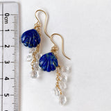 lapis lazuli and herkimer quartz earrings 