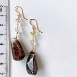 Large garden quartz and oil-in perkimer quartz earrings