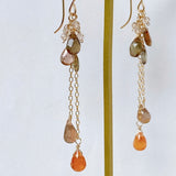 Mandarin garnet and andalusite autumn earrings