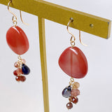 Andesine, spinel and iolite earrings