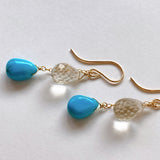 Sleeping Beauty Turquoise and Ceylon Moonstone Earrings