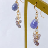 Hackmanite and spinel earrings☆Purple